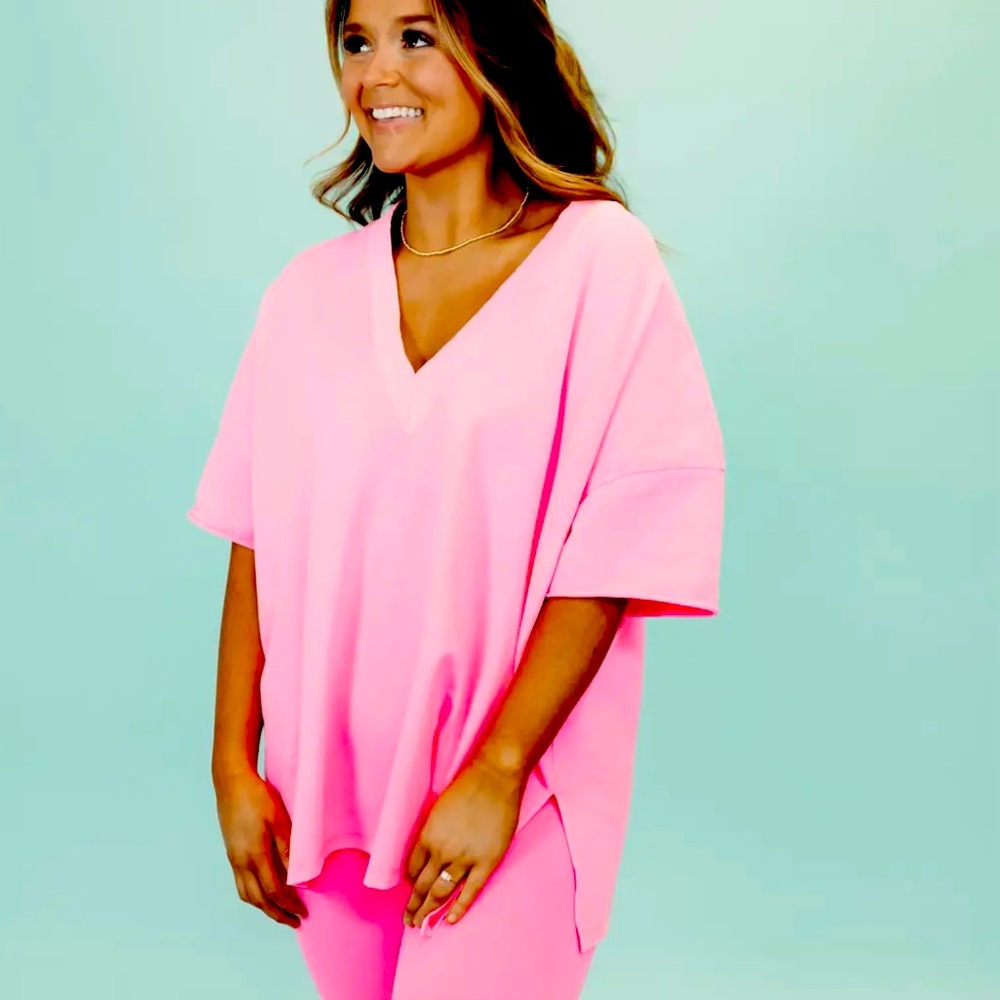 Pink Boxy Oversized Blouse